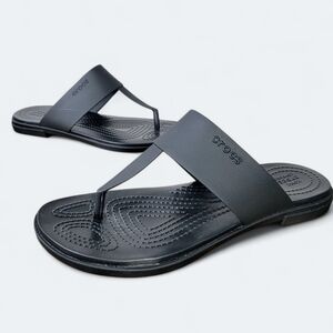 CROCS Tulum Flip Sandals Size 7 Black